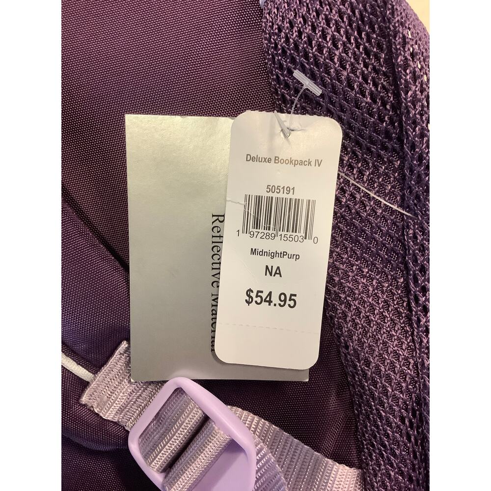 LL Bean Kids Midnight Purple Deluxe Bookpack IV Backpack Casual School HR7-33 - Picture 8 of 8